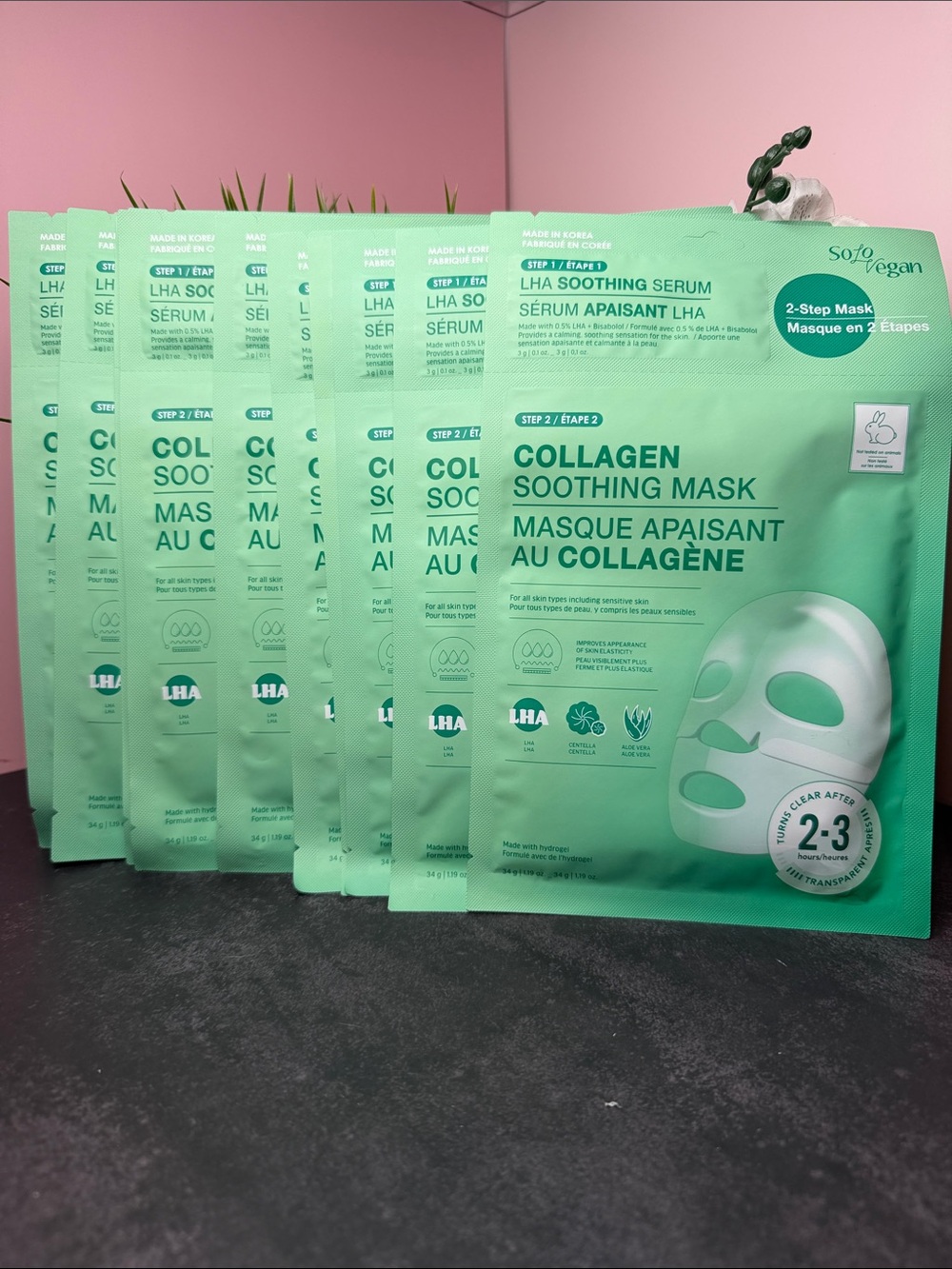 Collagen Soothing Sheet Mask - Green - Vegan 2-Step Hydration